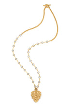 Load image into Gallery viewer, EURO CRYSTAL AND CHEVAL CHAIN WITH FRENCH FILIGREE PENDANT