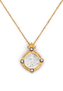 GOLD ARLES BEZEL WITH SILVER SAINT ROCH MEDALLION