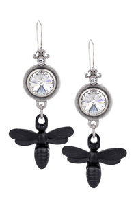 PREFERE EARRINGS WITH EURO CRYSTAL AND MIEL DANGLE