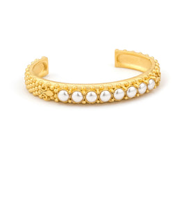 14K Fleur De Lis Cuff with Pearls